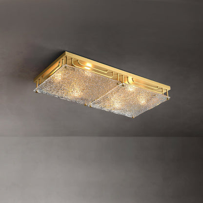 Celestine Brass Ripple Glass Ceiling Light