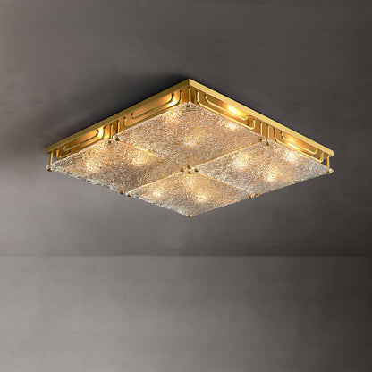 Celestine Brass Ripple Glass Ceiling Light