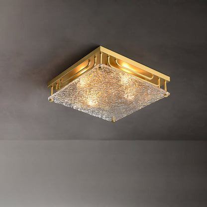 Celestine Brass Ripple Glass Ceiling Light