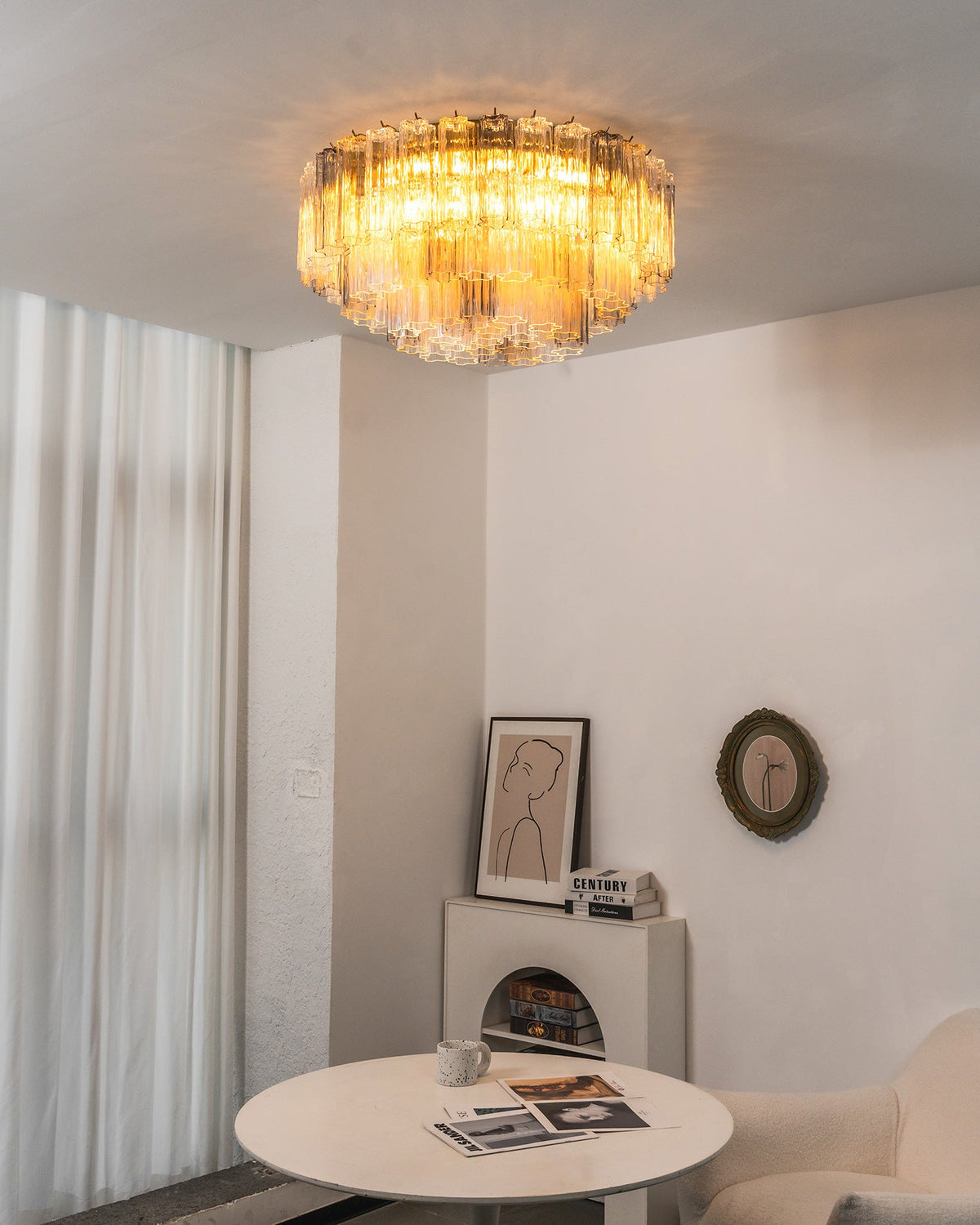 Celia Fluted Glass Ceiling Light