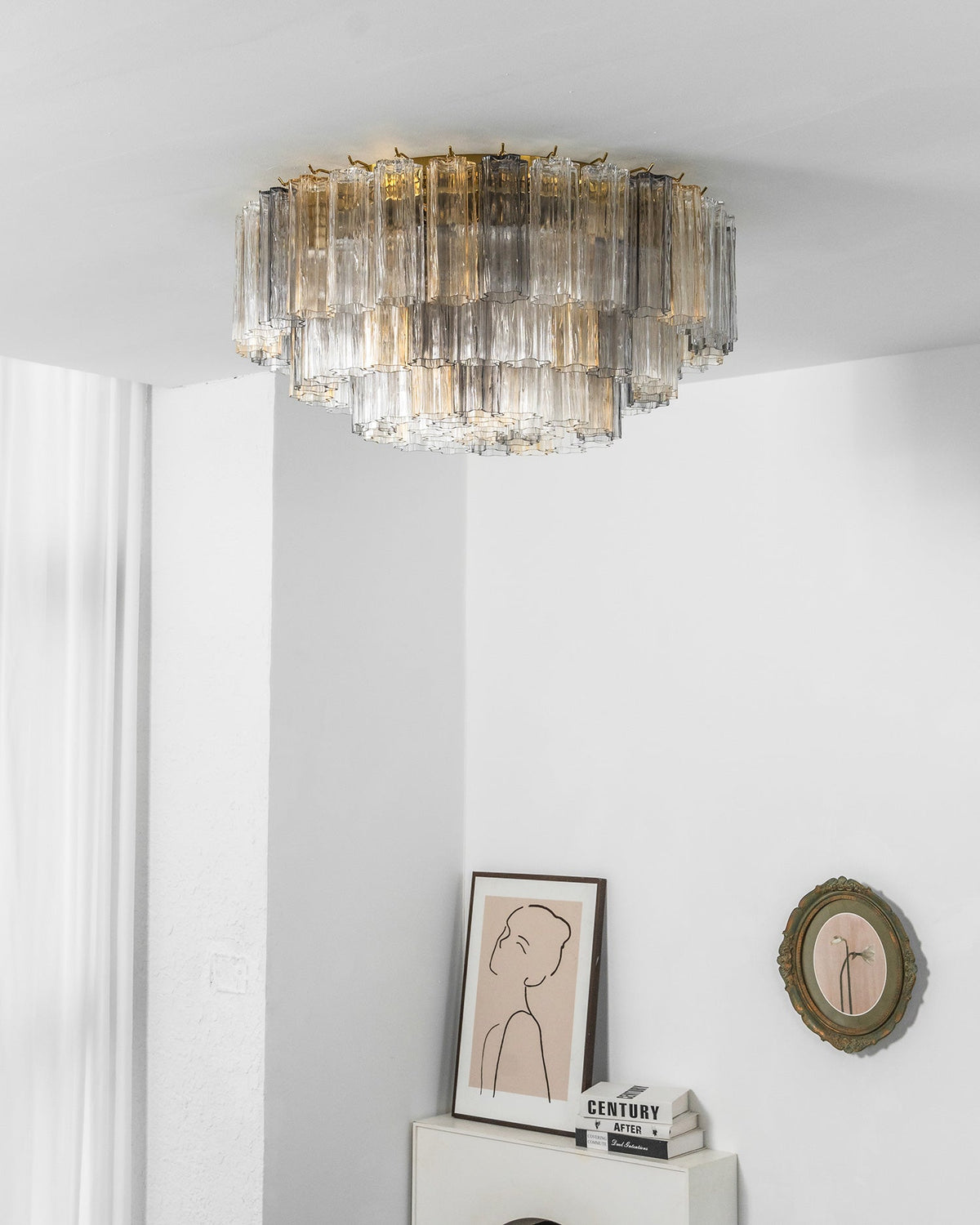 Celia Fluted Glass Ceiling Light