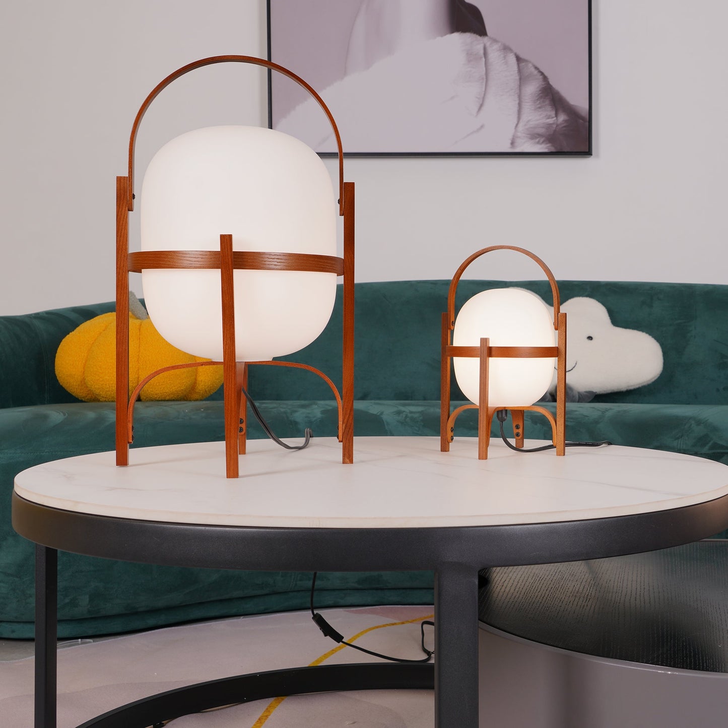 Cesta Wooden Lantern Table Lamp