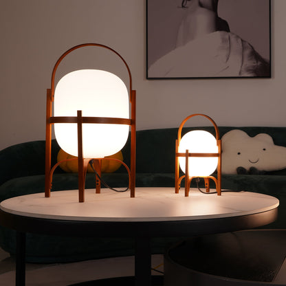 Cesta Wooden Lantern Table Lamp