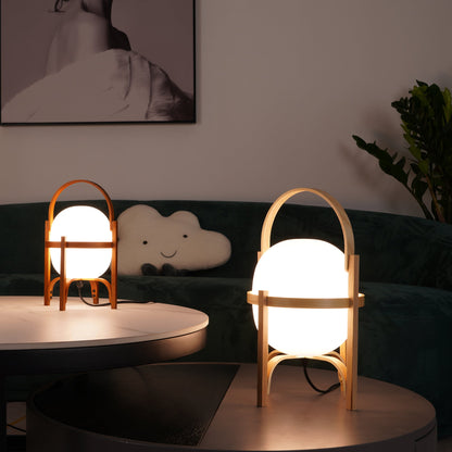 Cesta Wooden Lantern Table Lamp