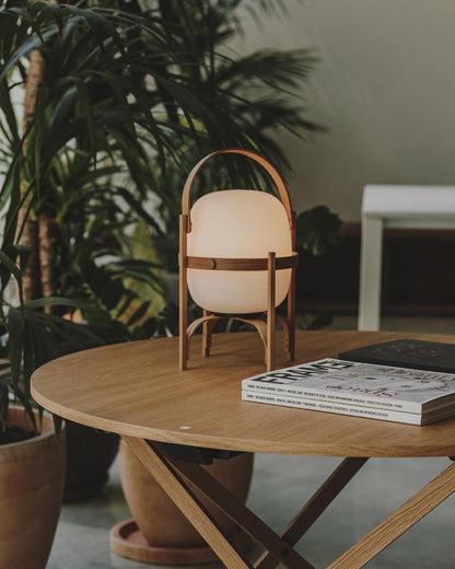Cesta Wooden Lantern Table Lamp