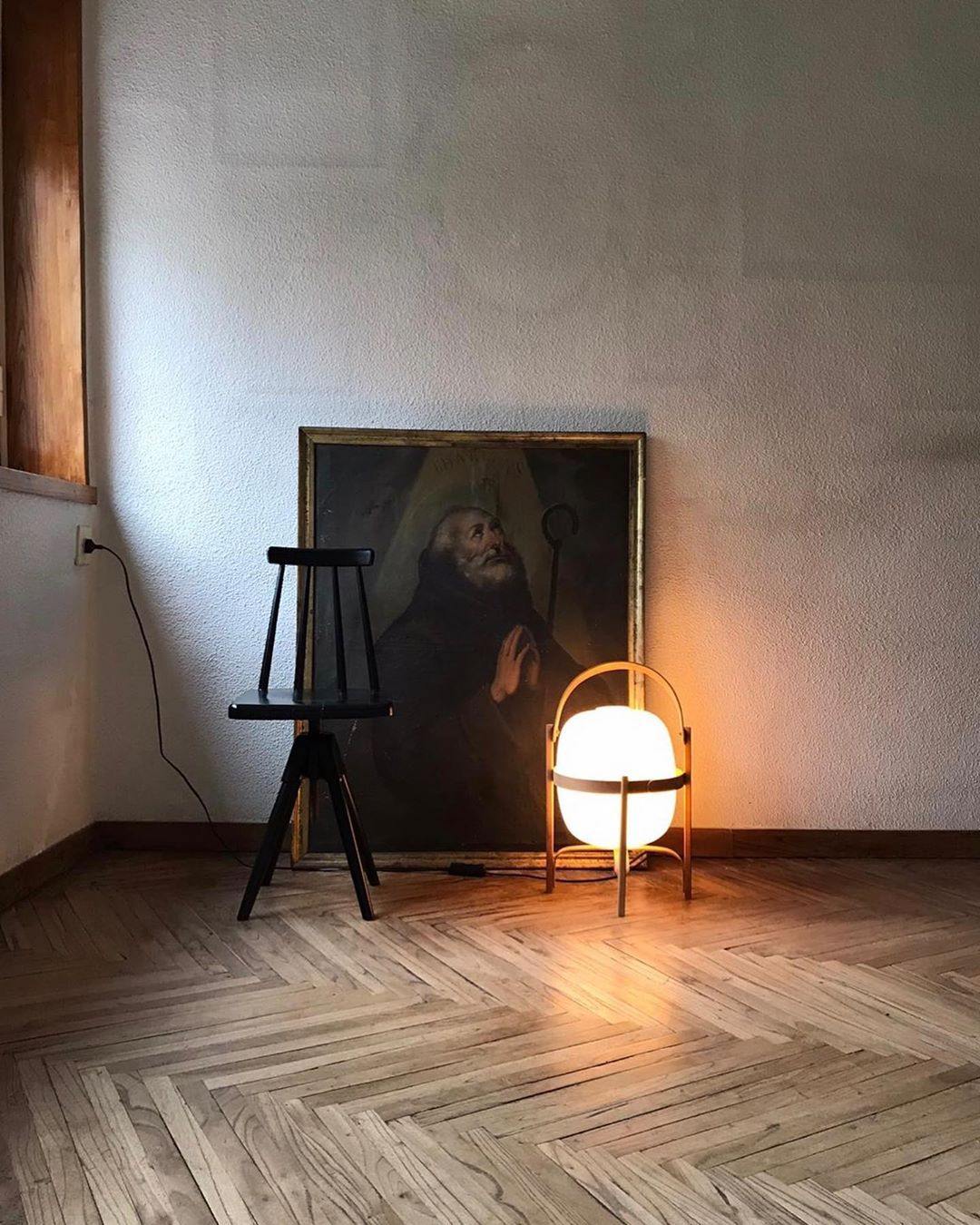 Cesta Wooden Lantern Table Lamp