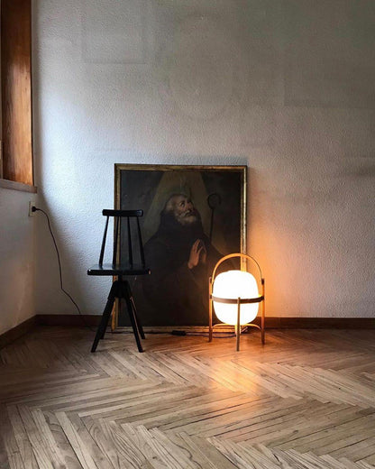 Cesta Wooden Lantern Table Lamp