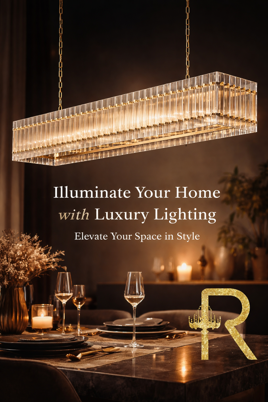 Luxe Prism Linear Crystal Chandelier