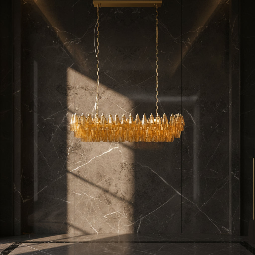 Ciara Amber Glass Chandelier