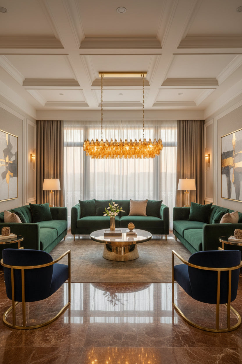 Ciara Amber Glass Chandelier