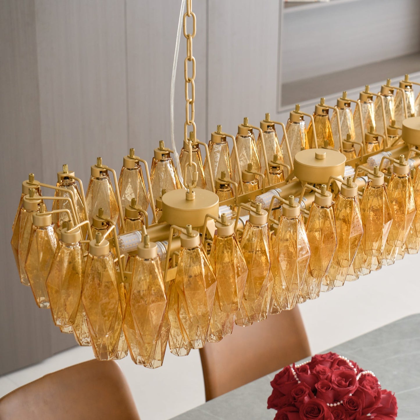 Ciara Amber Glass Chandelier