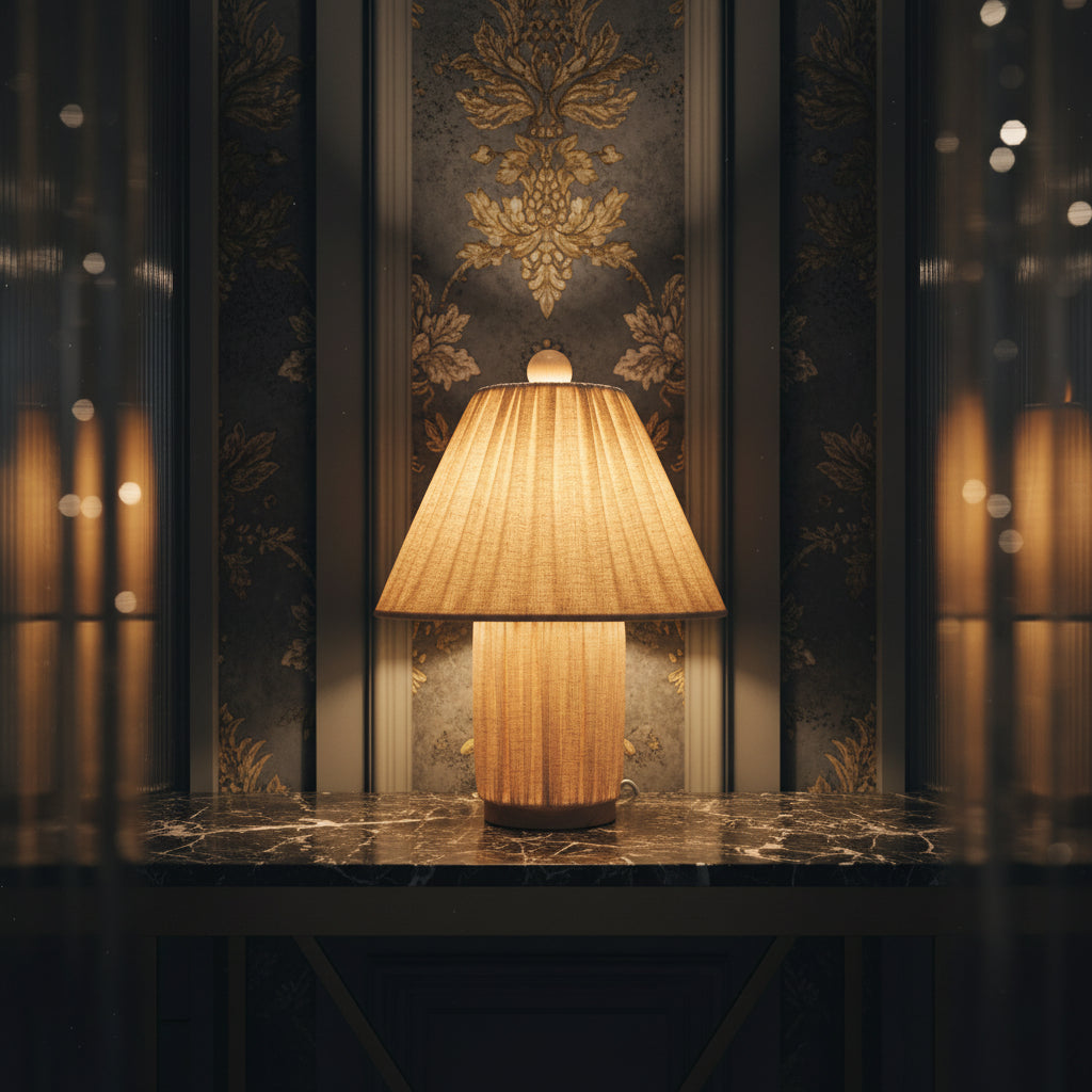 Élanora™ Pleated Linen Table Lamp