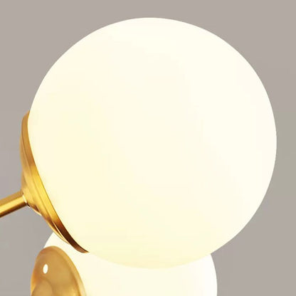 8-light Sputnik Gold Chandelier Brass Ceiling Light Opal Globe Molecular