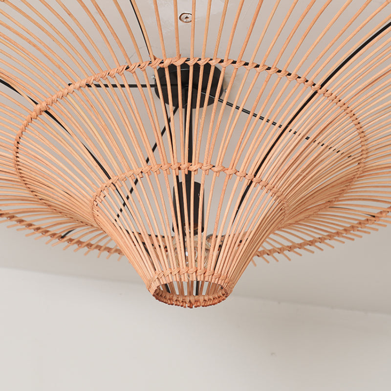 Modern Large Rattan Pendant Light – Woven Ceiling Lampshade