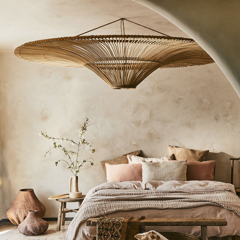 Modern Large Rattan Pendant Light – Woven Ceiling Lampshade