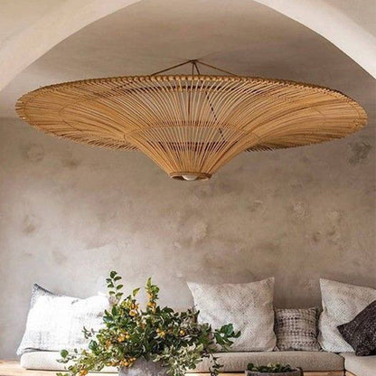 Modern Large Rattan Pendant Light – Woven Ceiling Lampshade