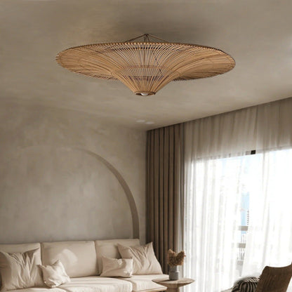 Modern Large Rattan Pendant Light – Woven Ceiling Lampshade