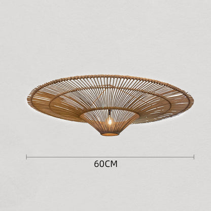 Modern Large Rattan Pendant Light – Woven Ceiling Lampshade