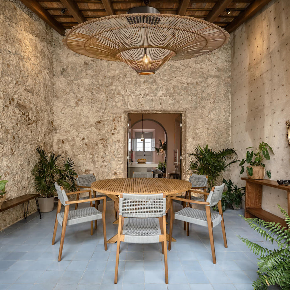 Modern Large Rattan Pendant Light – Woven Ceiling Lampshade