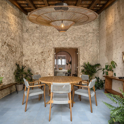 Modern Large Rattan Pendant Light – Woven Ceiling Lampshade