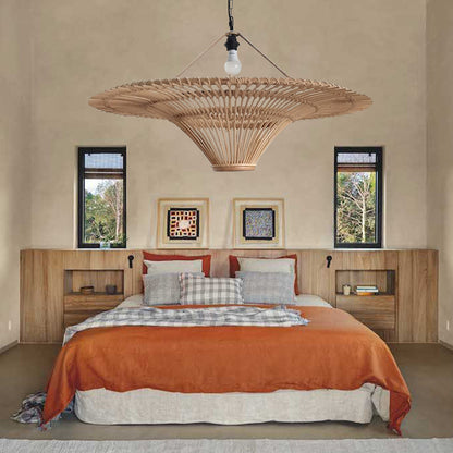 Modern Large Rattan Pendant Light – Woven Ceiling Lampshade