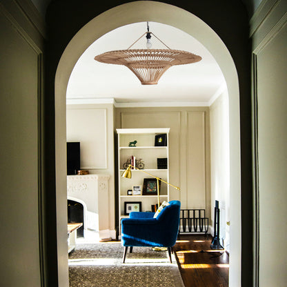 Modern Large Rattan Pendant Light – Woven Ceiling Lampshade