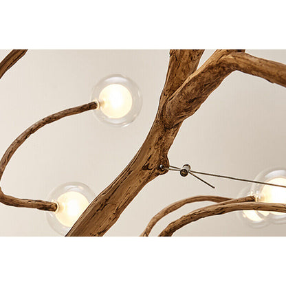 Organic Branch Chandelier - Modern Tree Branch Light with Glass Globes