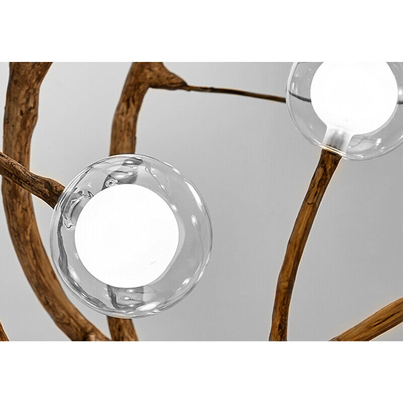 Organic Branch Chandelier - Modern Tree Branch Light with Glass Globes