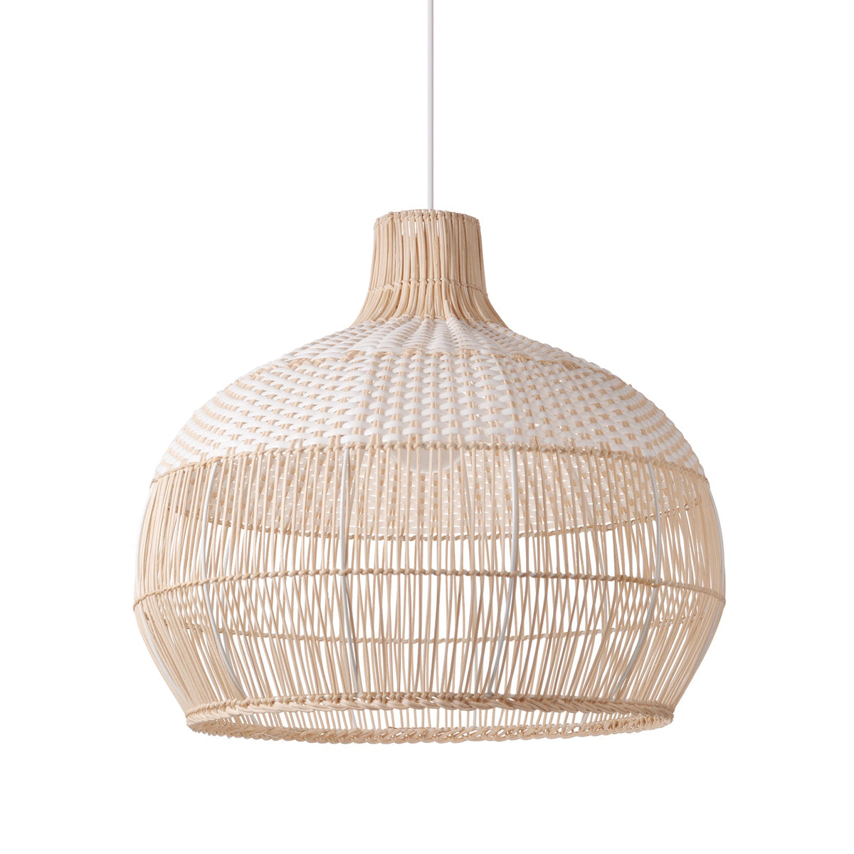 Handwoven Rattan Pendant Light for Kitchen Island – Boho Ceiling Lamp