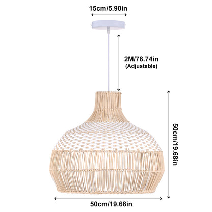 White Rattan Pendant Light Woven Rattan Lampshade