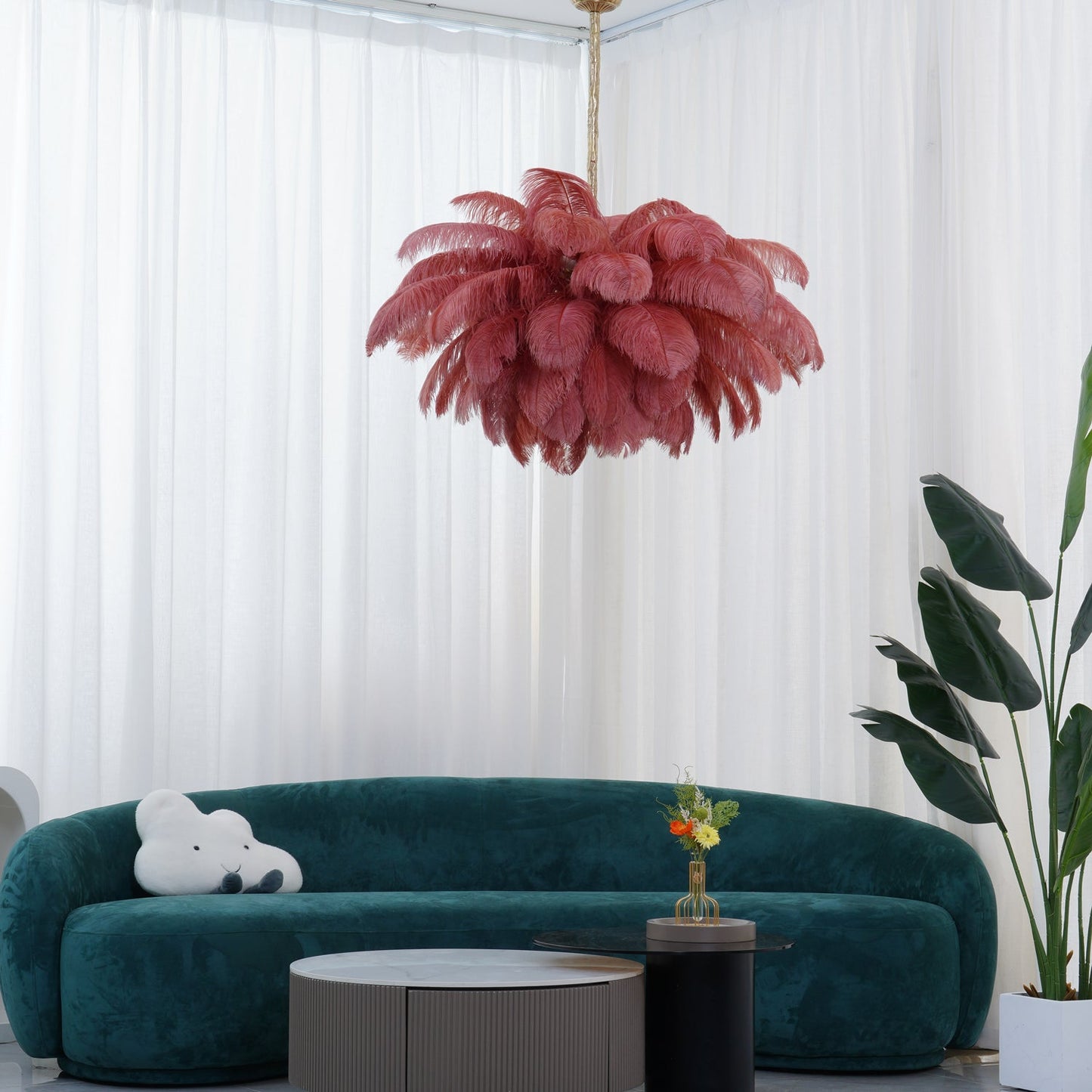 Feather Ostrich Chandelier