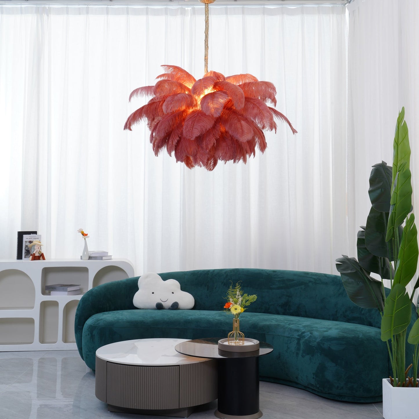 Feather Ostrich Chandelier