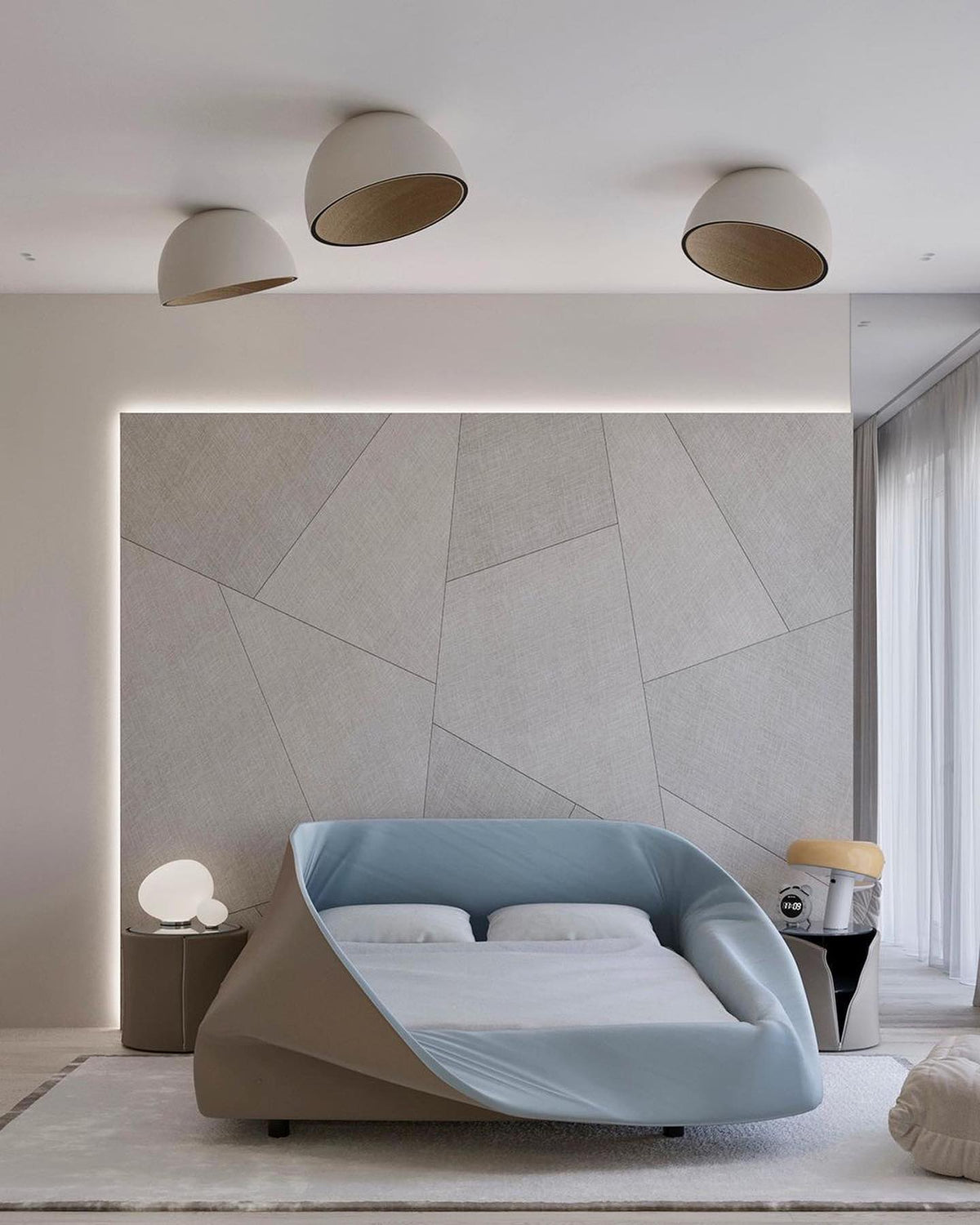 ARDEN Wood-Tone Metal Ceiling Light