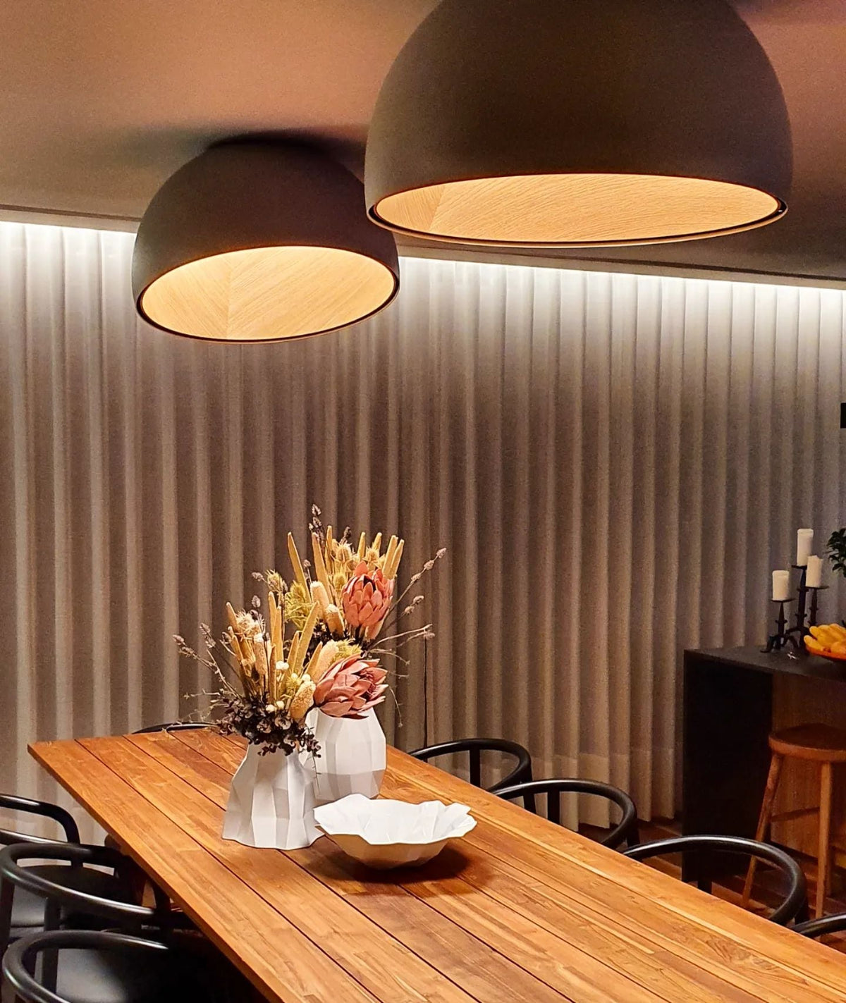 ARDEN Wood-Tone Metal Ceiling Light