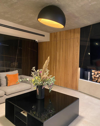ARDEN Wood-Tone Metal Ceiling Light