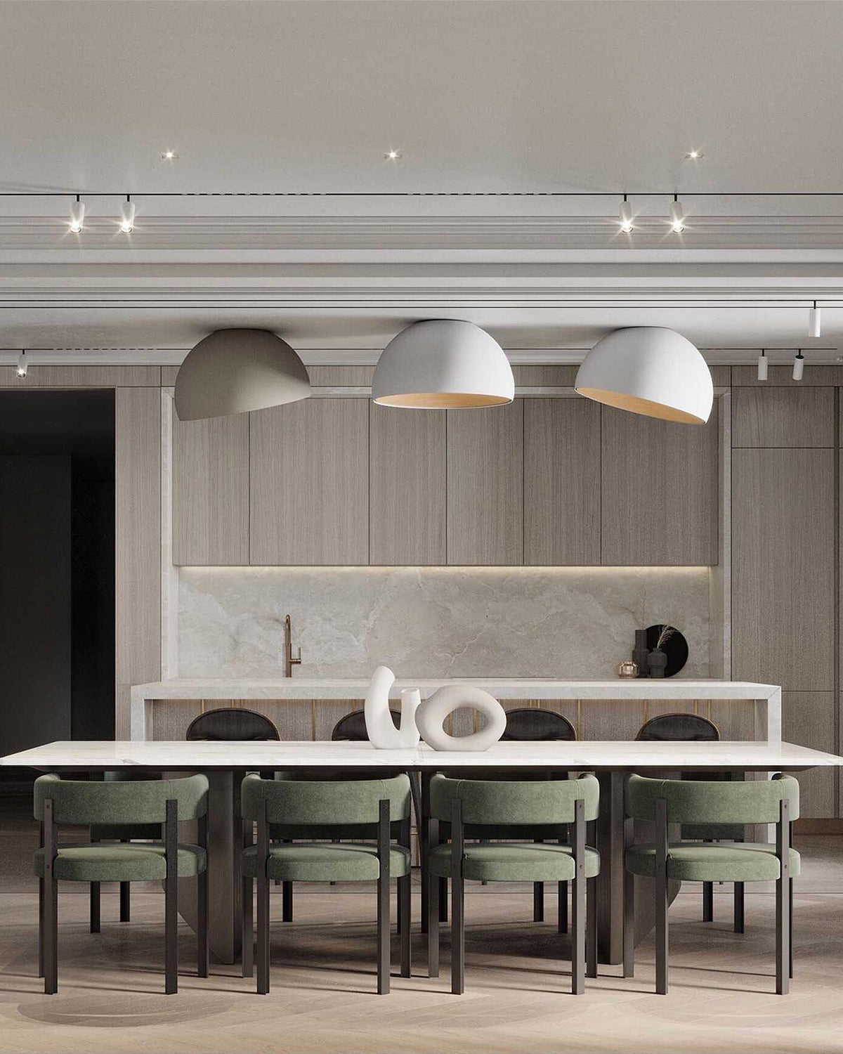 ARDEN Wood-Tone Metal Ceiling Light