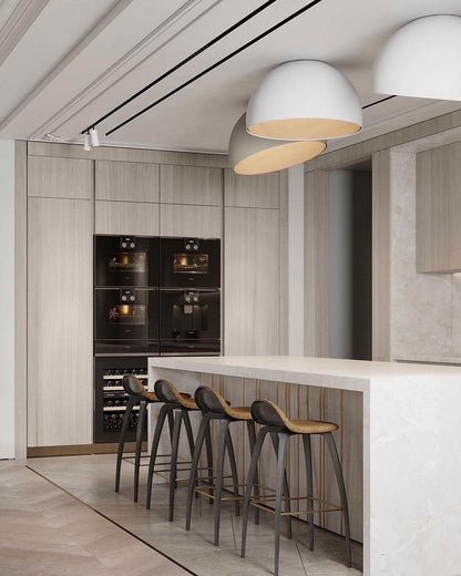 ARDEN Wood-Tone Metal Ceiling Light