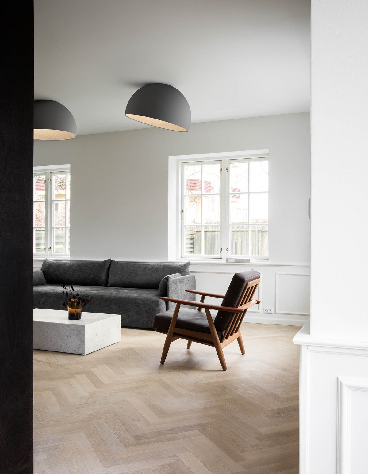 ARDEN Wood-Tone Metal Ceiling Light