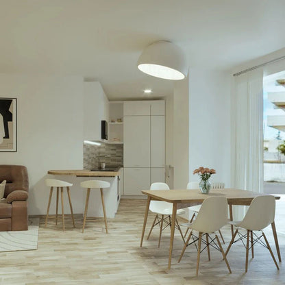ARDEN Wood-Tone Metal Ceiling Light