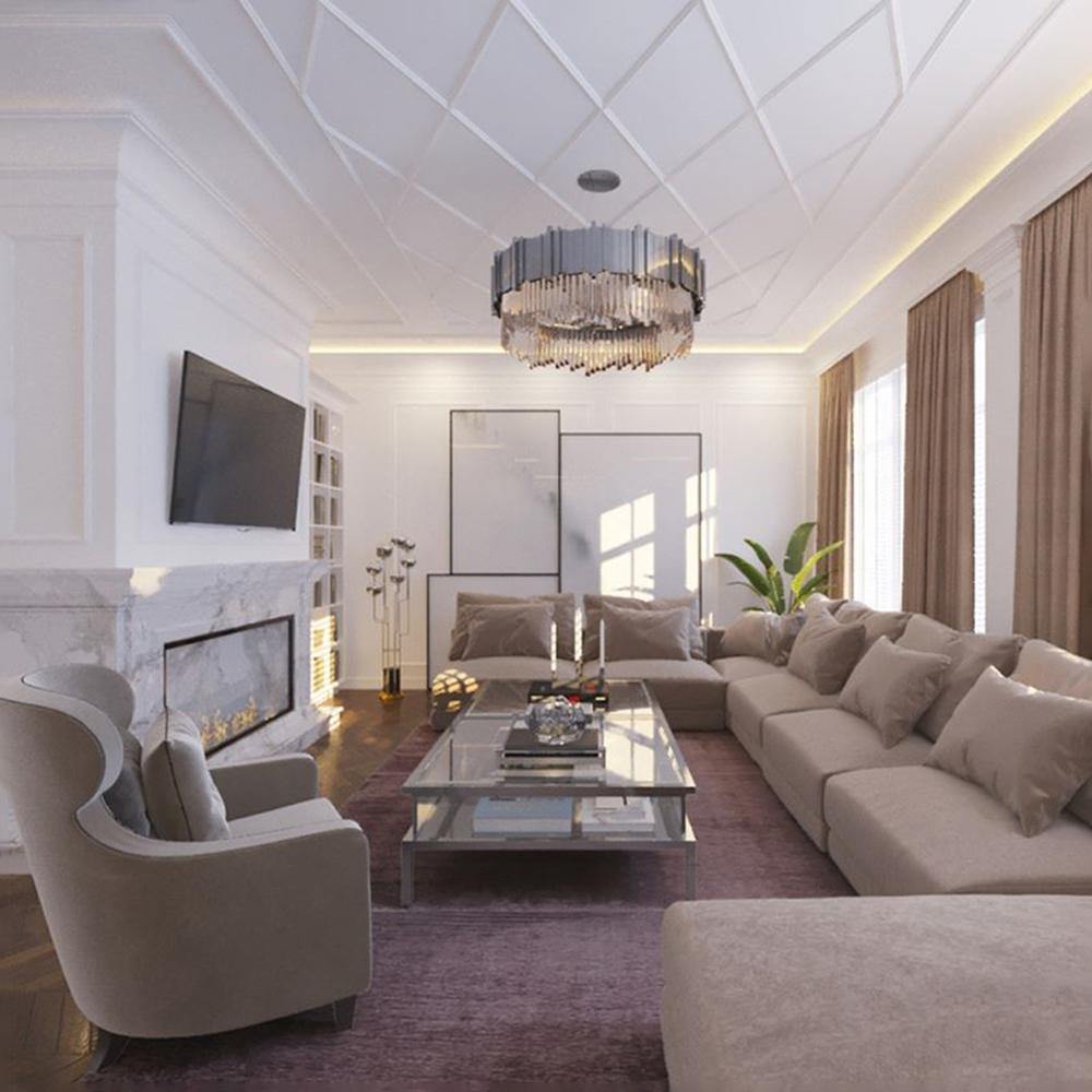 Crystaluxe™ Modern Round Crystal Ceiling Light