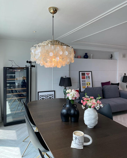 COQUILLE Tiered Shell Chandelier