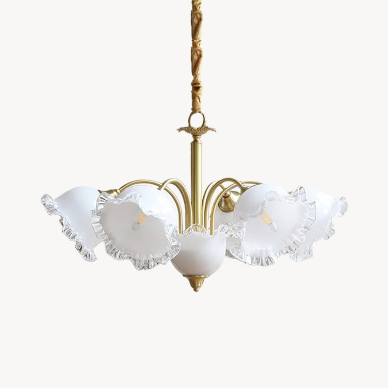 GIGLIO White Glass Flower Chandelier