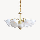 GIGLIO White Glass Flower Chandelier