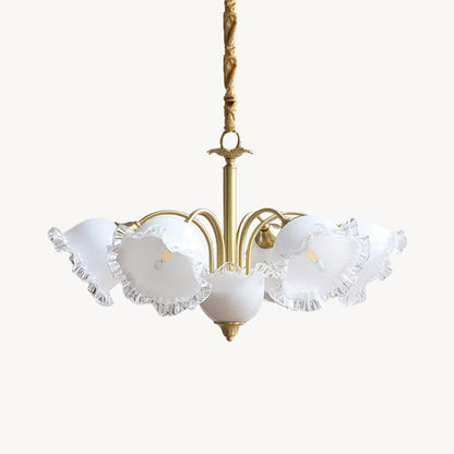 GIGLIO White Glass Flower Chandelier