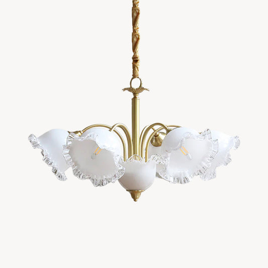 GIGLIO White Glass Flower Chandelier