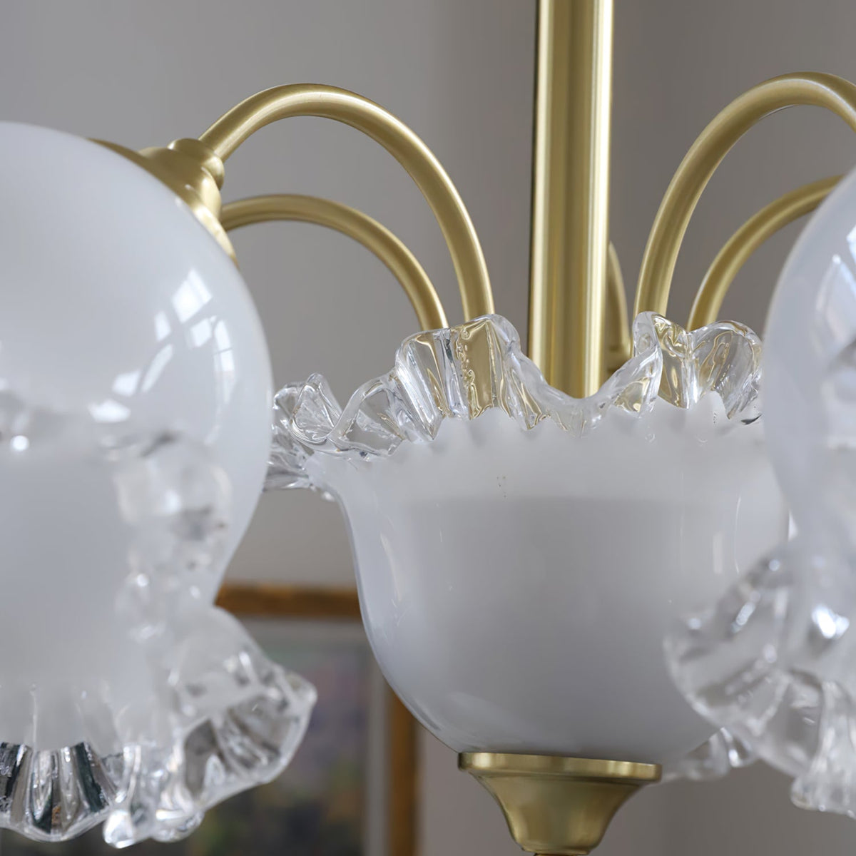 GIGLIO White Glass Flower Chandelier