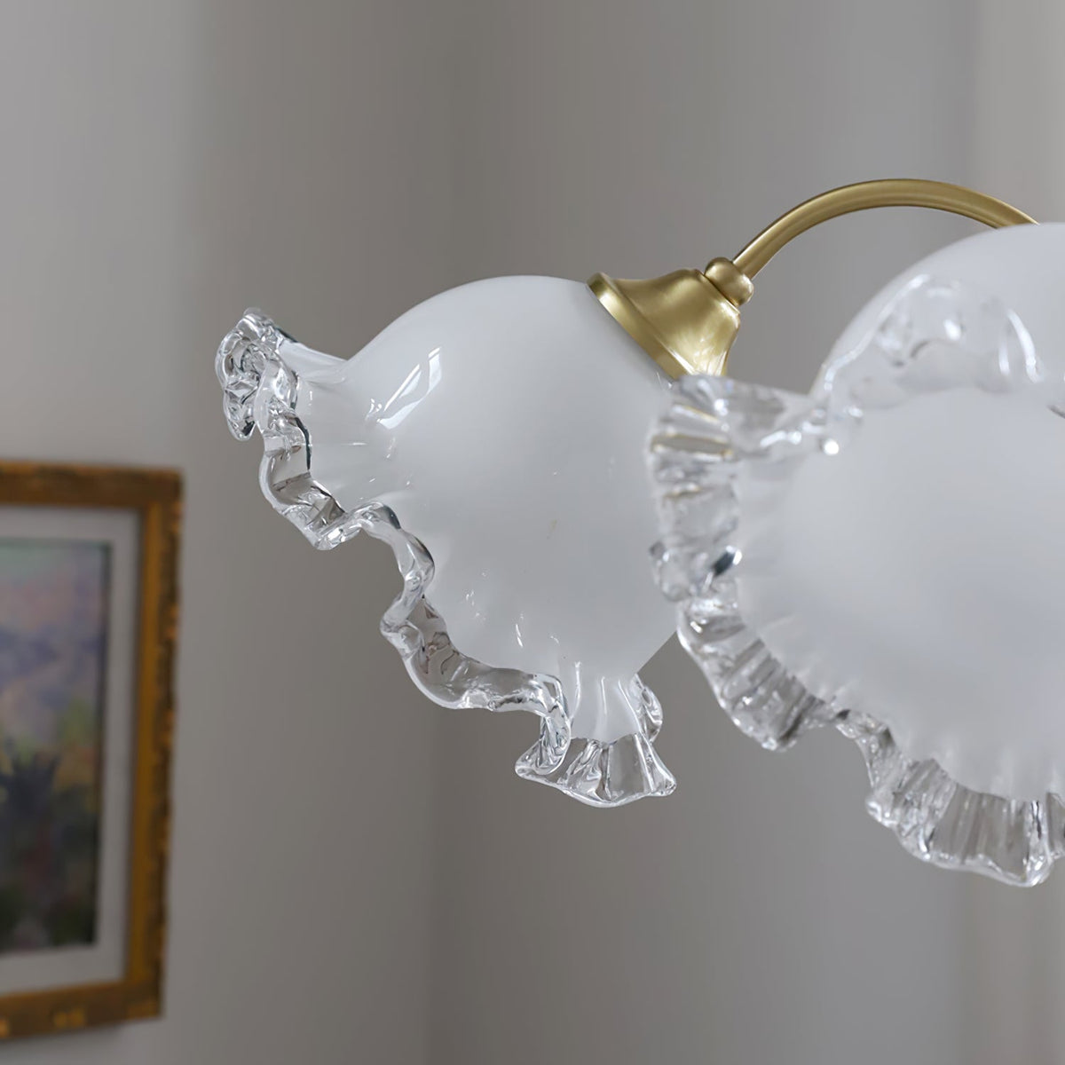 GIGLIO White Glass Flower Chandelier