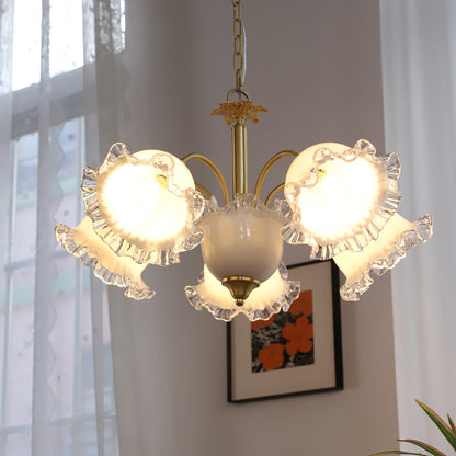 GIGLIO White Glass Flower Chandelier