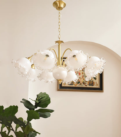 GIGLIO White Glass Flower Chandelier