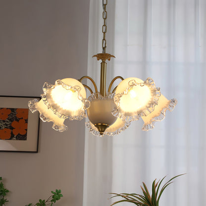GIGLIO White Glass Flower Chandelier